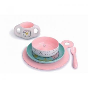 Vajilla de Aprendizaje Suavinex Rosa +6 Meses, 5 Uds