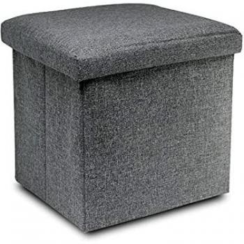 Puff Taburete para almacenaje Plegable Carga máxima de 300 kg 38x38x38cm, Otomano Asiento