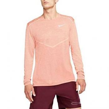 NIKE M Nk Techknit Ultra LS Camiseta De Manga Larga, Hombre, Light Redwood/Reflective silv