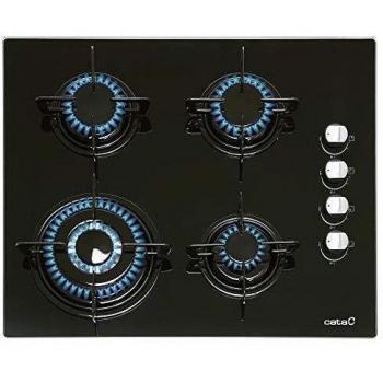 Cata CIB 6031 BK Gas Cooktop - 60 cm, 4 Burners, Black Glass