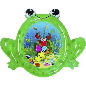 Colchoneta hinchable con forma de rana y diseño fondo marino