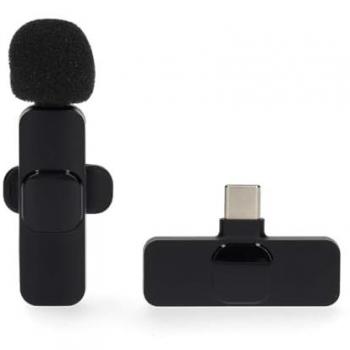 Micrófono Inalámbrico Nedis MICW110BK USB-C Omnidireccional con Batería Recargable para Notebook, Smartphone y Tablet