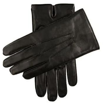 Dents Men's Black Fleece Lined Leather Gloves - Medium Size
