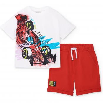 Conjunto de niño Tuc Tuc Race Car - camiseta de manga corta y bermuda con cordón de ajuste