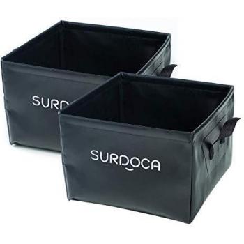 SURDOCA Organizador maletero coche plegable multifunción totalmente impermeable para coche,bolsa maletero coche, organizador de maletero para coche,bolsa maletero,18 litros, Negro 2pc