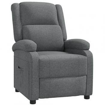 Sillón Reclinable de Tela Gris Oscuro con Reposapiés, Asiento Tapizado para Salón y Oficina, Ideal para Descanso y Ver TV