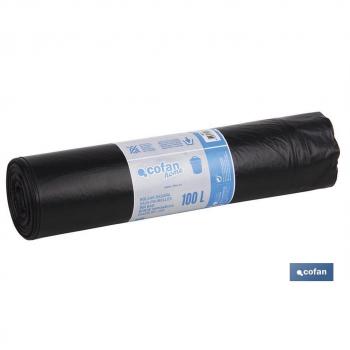 Bolsa de Basura Resistente 85x105 Galga 190 Color Negro 10 Uds