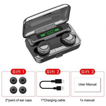 Auriculares TWS Inalámbricos Bluetooth F9-3 Mini Deportivos para Huawei, OPPO, Samsung, iPhone y Xiaomi con Sonido de Música