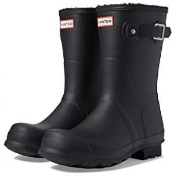 Hunter Original Insulated Black Rubber Short Wellington Boots for Men - Size UK 7