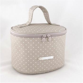 Pasito a Pasito - Neceser Vanity Atelier en polipiel beige con topito blanco