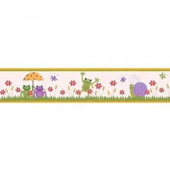 Cenefa Autoadhesiva Infantil Decorativa de Animales y Plantas - 0.1 x 5 m, Colores Alegres