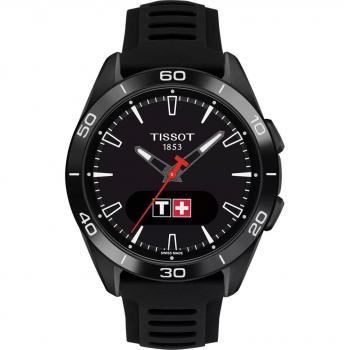 Tissot T-Touch Connect Sport Unisex Smartwatch 44mm Black Titanium and Silicone Strap