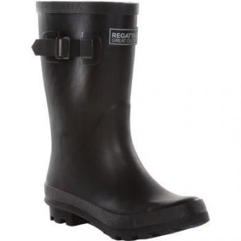 Regatta Kids Unisex Fairweather Rubber Wellington Boots - Black, Size UK 11