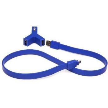 Tylt Y-Charge - Cargador de coche con cable dual USB y Micro USB, 2.1 Amp, azul