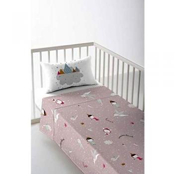 Haciendo el Indio S2800708 Juego de Sábanas Wonderland Pink, Cuna de 80, Multicolor, 120 x 180 cm