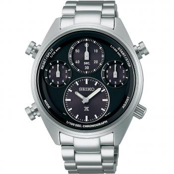 Seiko Prospex Speedtimer Chronograph Stainless Steel Black Dial Solar SFJ003P1 100M Men's Watch