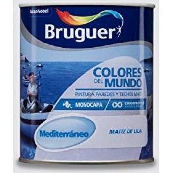 Bruguer Colores del Mundo Pintura para paredes monocapa Mediterráneo Matiz de Lila 750 ml
