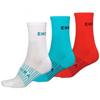Calcetines de ciclismo para mujer Endura Coolmax Race (paquete triple)