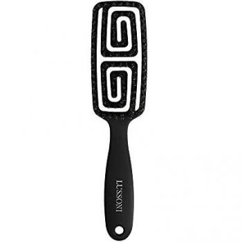Lussoni Labyrinth Small Square Detangling Brush with Natural Boar Bristles