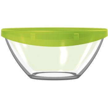 Luminarc ENSALADERA 23 CM C/Tapa KEEP'N Lagon Lum, Transparente y Verde