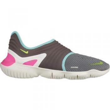 Nike Wmns Free RN Flyknit 3.0, Zapatillas de Atletismo Mujer, Multicolor (Gunsmoke/Volt/Aurora Green 000), 38 EU