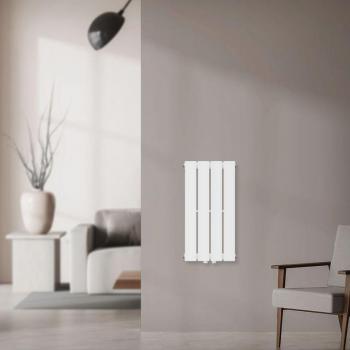 Radiador de Panel Monocapa 600 x 300 mm Blanco con Conexión Central para Baño y Salón - Calentador de Diseño Moderno ML-Design