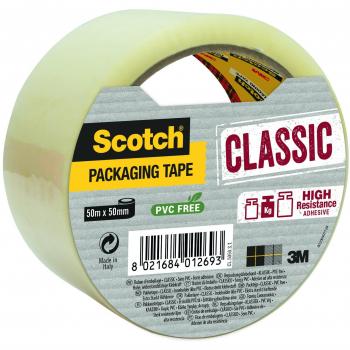 Scotch - Cinta de embalaje Clásica, color transparente en rollo individual
