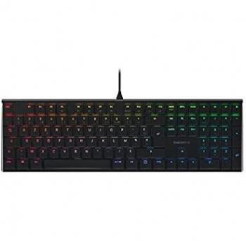 Teclado Mecánico CHERRY MX 10.0N RGB USB con Retroiluminación Negra, Diseño Francés AZERTY, Interruptores MX Low Profile Speed