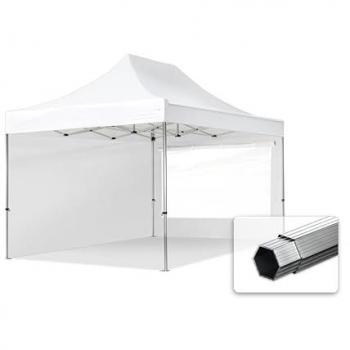 Carpa Plegable 3x4,5m Profesional Aluminio 40mm con Laterales de Ventanas Panorámicas, Blanca