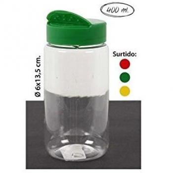 Tarro Tapa Doble Especiero Surtido Colores, WAT, 400ml.