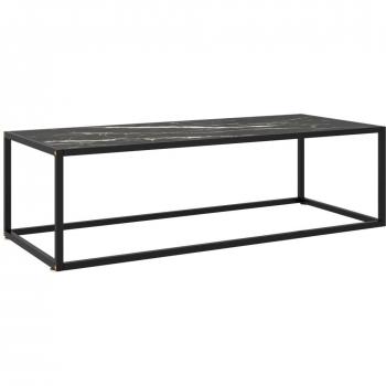 Black Marble Glass Coffee Table 47.2x19.7x13.8