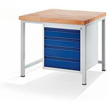 Banco de trabajo modular RAU 112962 con 4 cajones, tamaño L, profundidad 900 mm, ancho 1000 mm