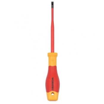 Destornillador plano aislado VDE 1 x 5,5 x 125 mm Workpro