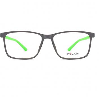 Polar 536 With Clip-On 27 Gafas Recetadas para Hombre Grises con armazones grises y lentes recetados