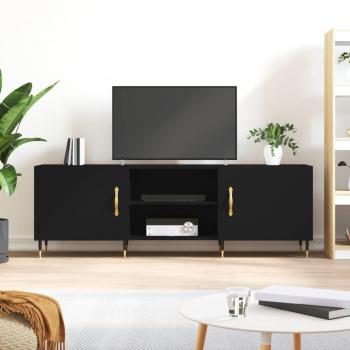 Mueble para TV de madera de ingeniería negro 150x30x50 cm