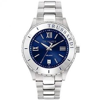 Reloj de Pulsera Trussardi Mod. R2453143002 - Resistente Al Agua 5 ATM - Caja 43mm - Correa de Metal - Movimiento de Cuarzo - Vidrio Mineral