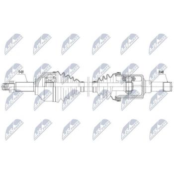 Árbol de transmisión NTY NPW-FR-075 - Eje de Acero, Alta Resistencia