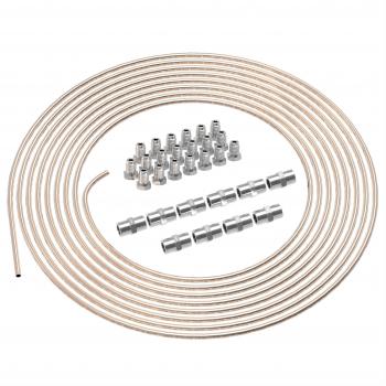 10m Tubo de Freno Ø 4,75 mm Cobre-Níquel Kit + 20 uniones roscadas + 10 conectores M10 x 1 DIN 74 234 Juego de Tubos de Cuproníquel y Accesorios de Frenos para DIN Flare F