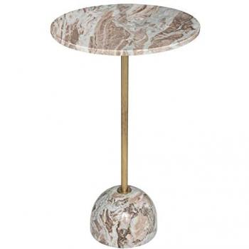 Mesa auxiliar Nema de mármol y metal blanco Ø35x58cm Atmosphera Créateur D'Intérieur