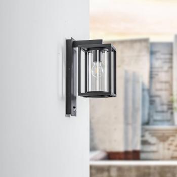 Aplique para exterior Lucande Ferda con sensor, colgante, gris oscuro, moderno, hecho de aluminio, 1 llama E27