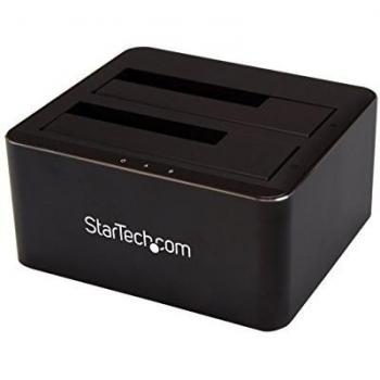 StarTech.com Dual-Bay USB 3.0 to SATA Hard Drive Docking Station, USB Hard Drive Dock, External 2.5/3.5 SATA I/II/III, SSD/HDD Docking Station, Hot-Swap Hard Drive Bays, Top-Loading
