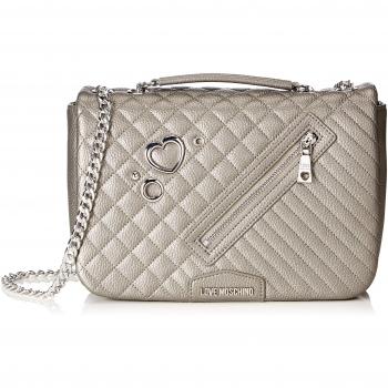 Love Moschino - Borsa Pu Quilted, Bolsos maletín Mujer, Plateado