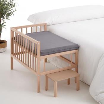 Cama Elevada de Madera para Mascotas con Escalera y Colchón Ortoflex - Colecho en 2 Alturas