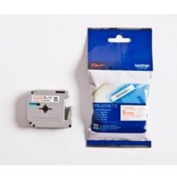 Cinta rotuladora Brother M-K222BZ, color blanco con rojo, 9mm