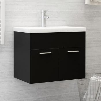 Mueble con lavabo de madera de ingeniería negro Día y Noche