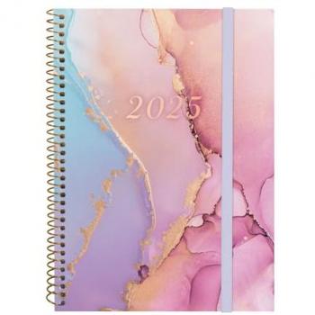 Finocam - Agenda Espiral Beta 2025 Goldy Enero 2025 - Diciembre 2025 (12 meses) Portugués, semana vista horizontal, dimensiones E10-155x212 mm, multicolor