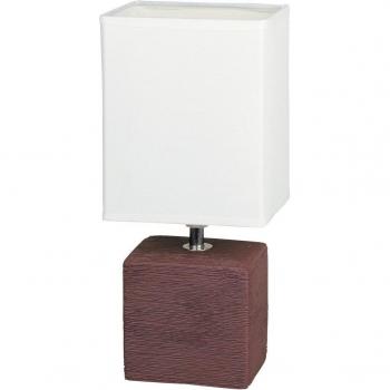 Lámpara de Mesa Orlando Rabalux Cerámica Wengué E14 1x40W Textura Madera IP20