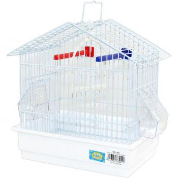 Jaula para pájaros con comederos, palos y columpios Azul 27.5*19.5*30CM