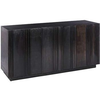 Aparador marrón Oscuro de 3 Puertas de Madera y Metal de 180x50x85 cm - LOLAhome