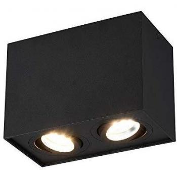 Lámpara de Techo Biscuit Negra con 2 Focos Orientables GU10
